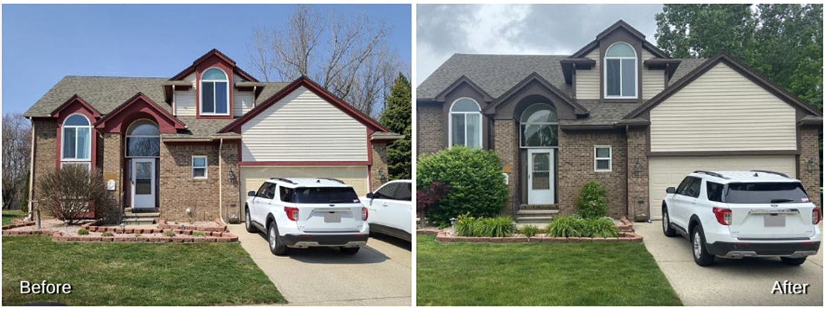 Before and After Rhino Shield's Exterior Improvements in Michigan