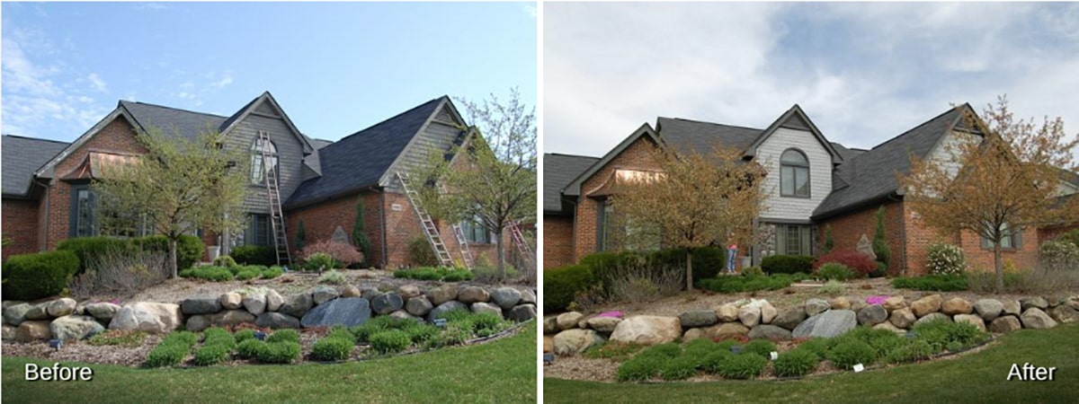 Before and After Rhino Shield's Exterior Improvements in Michigan