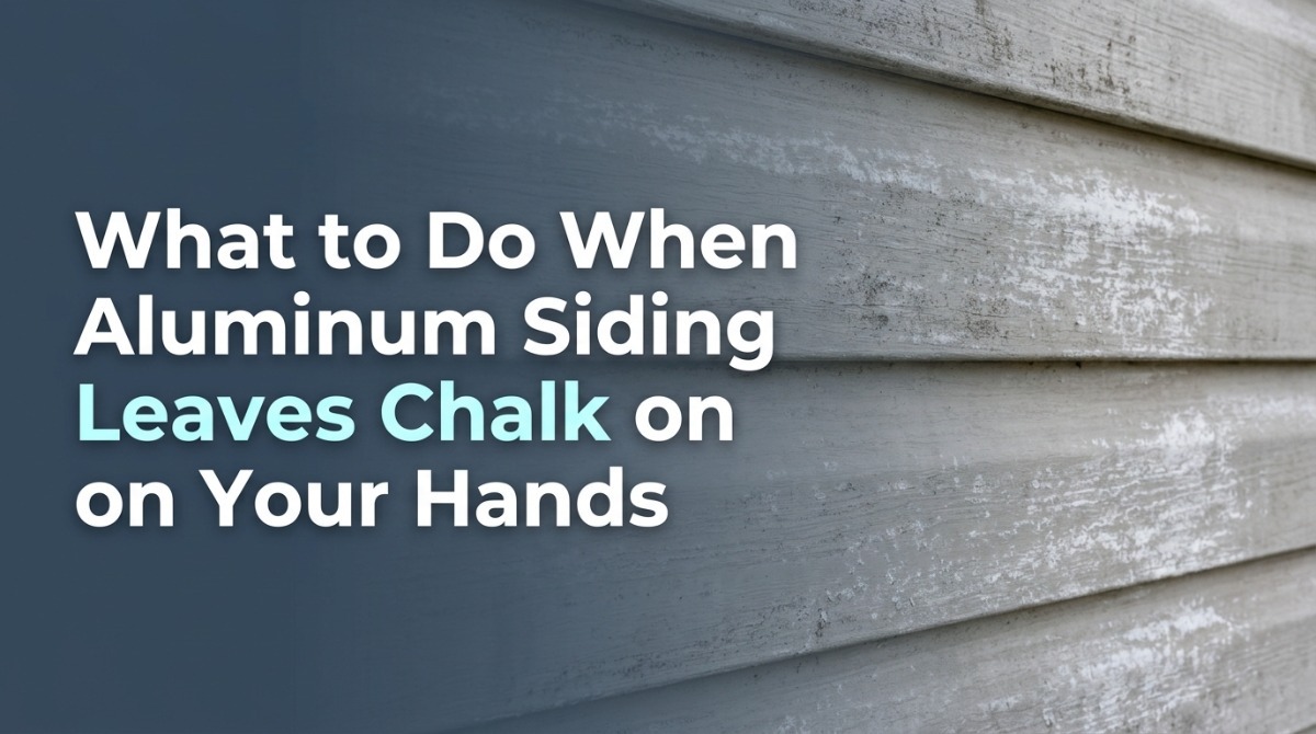 Aluminum siding leaves chalk on hands from an oxidized exterior finish