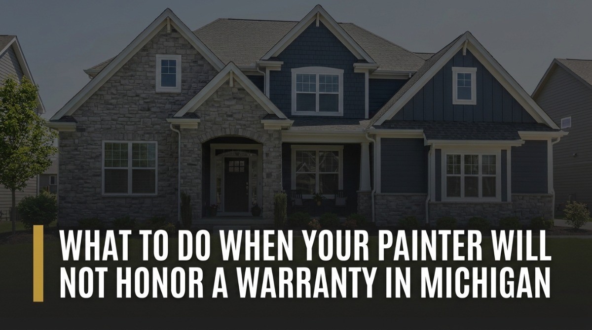 Painter will not honor warranty in Michigan after exterior paint starts peeling